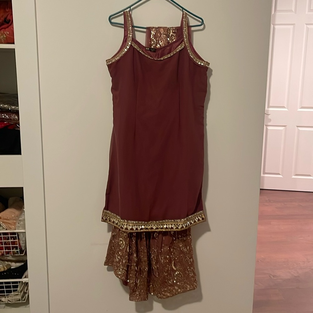 Mauve Sharara with Net Dupatta